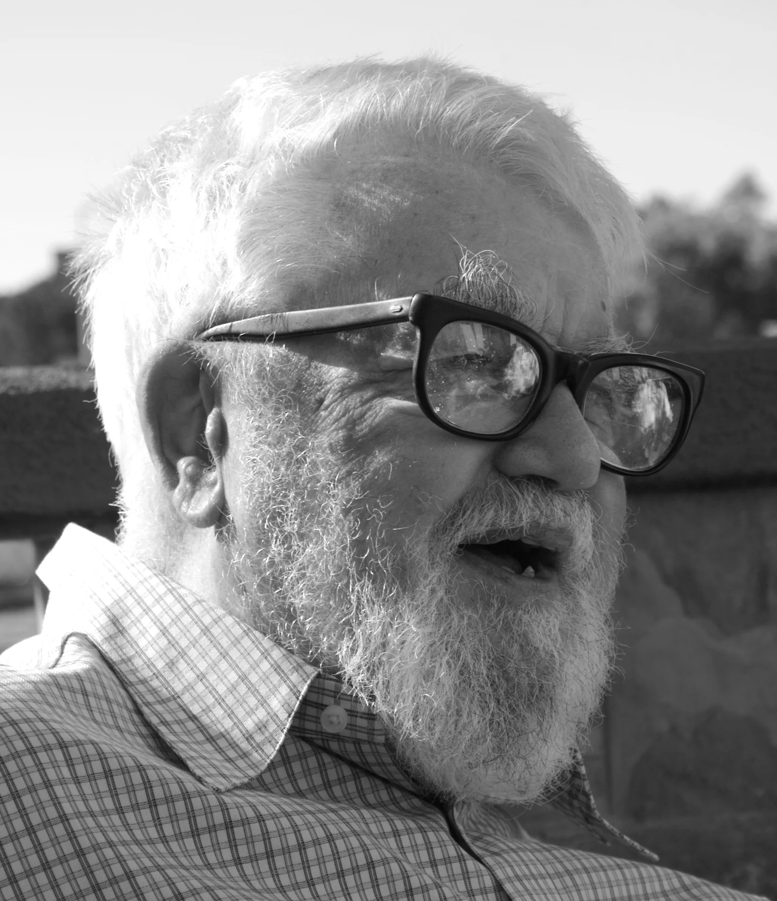 John McCarthy with white hair and a beard, photographed in 2006.